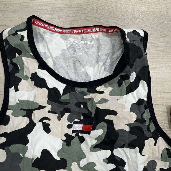 TOMMY HILFIGER SPORT WOMEN KNEE LENGTH CAMO-DRESS-BLACK/GREEN SLEEVELESS SIZE S - Picture 2 of 8
